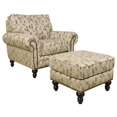 Traditional Styled Chair and Ottoman